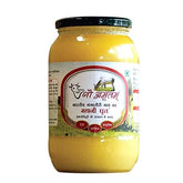 100% Natural Vedic Mathni Ghrit Desi Ghee By Gau Amritam | Pure Healthy Traditional Curd Churned Desi Cow Ghee For Parathe | 1 Litre (500ml * 2) 33.8 Ounce | Jar Pack
